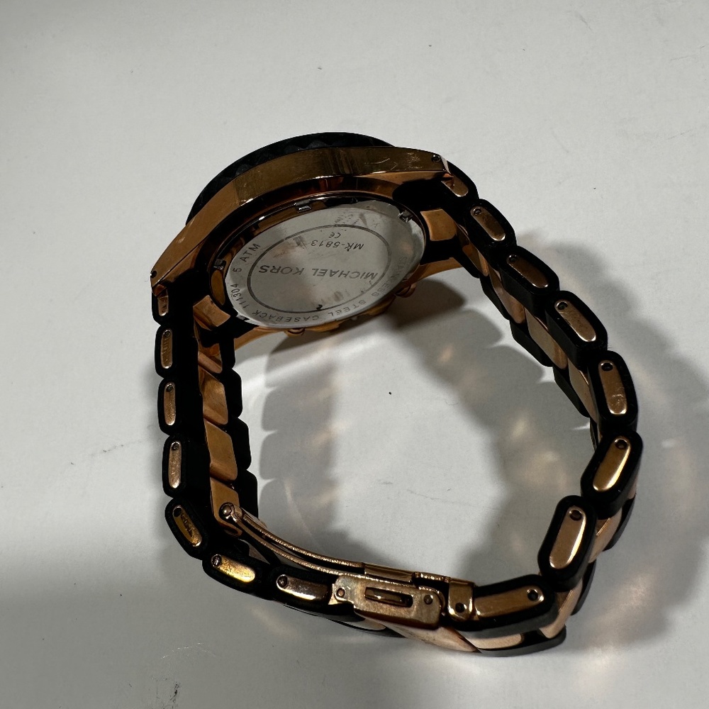 Michael Kors Black & Rose Gold Watch - Picture 7 of 7